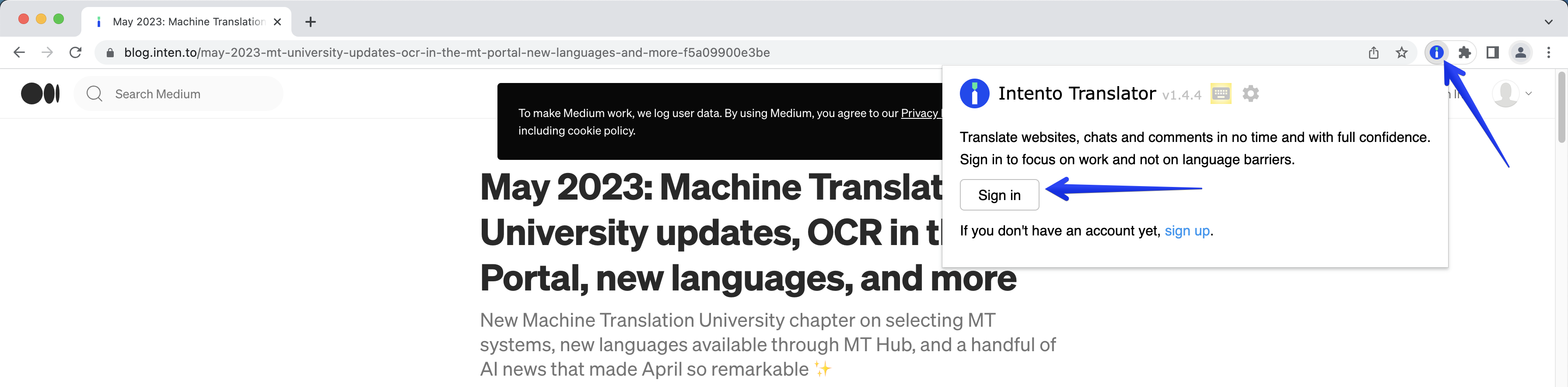 Intento Translator Extension for Microsoft Edge – Intento